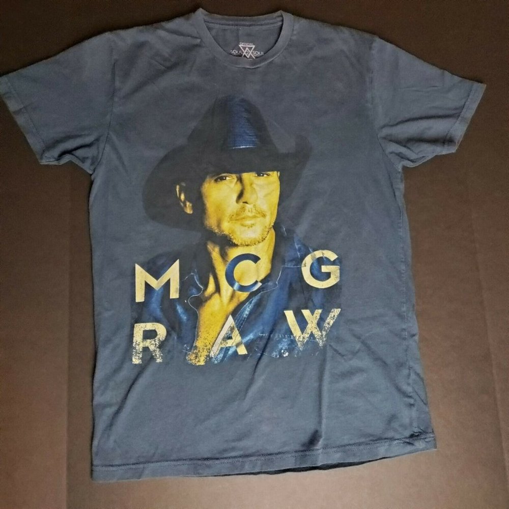 Tim McGraw Men's Soul 2 Soul Tour T-Shirt Blue Size Medium